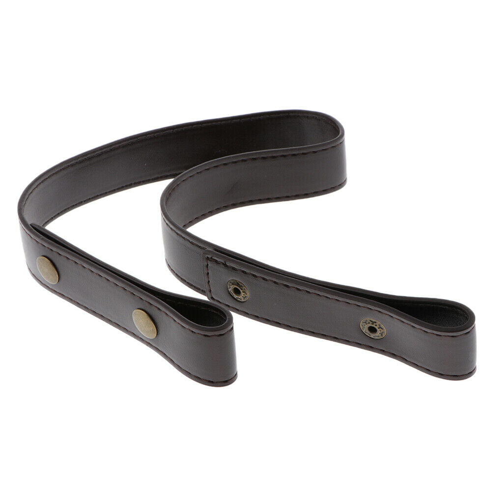2pcs Leather Purse Strap Metal Snap Button Bag Accessories Strap DIY 23.62"