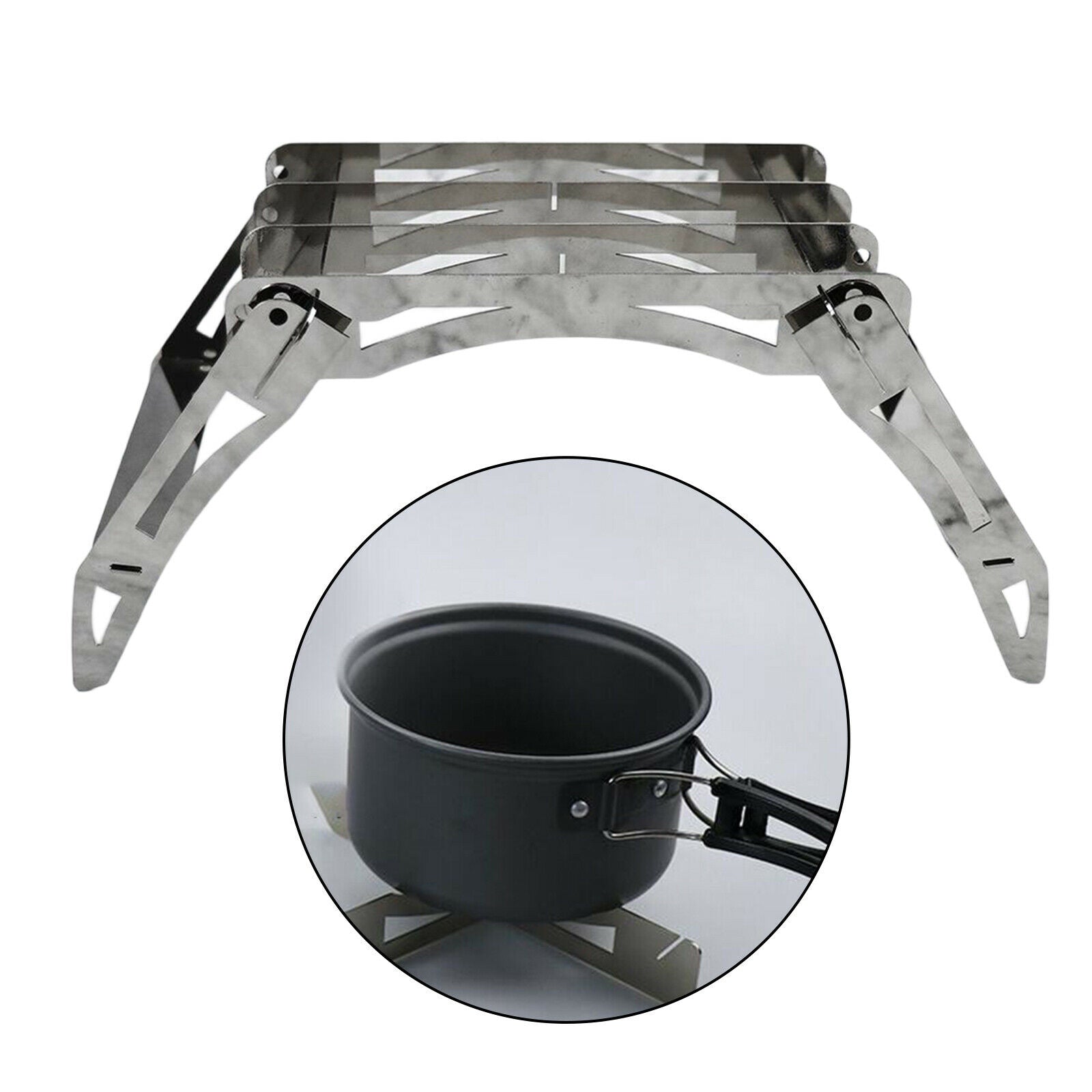 Foldable Detachable Burner Stove Stand Outdoor Pot Holder Picnic BBQ Grill