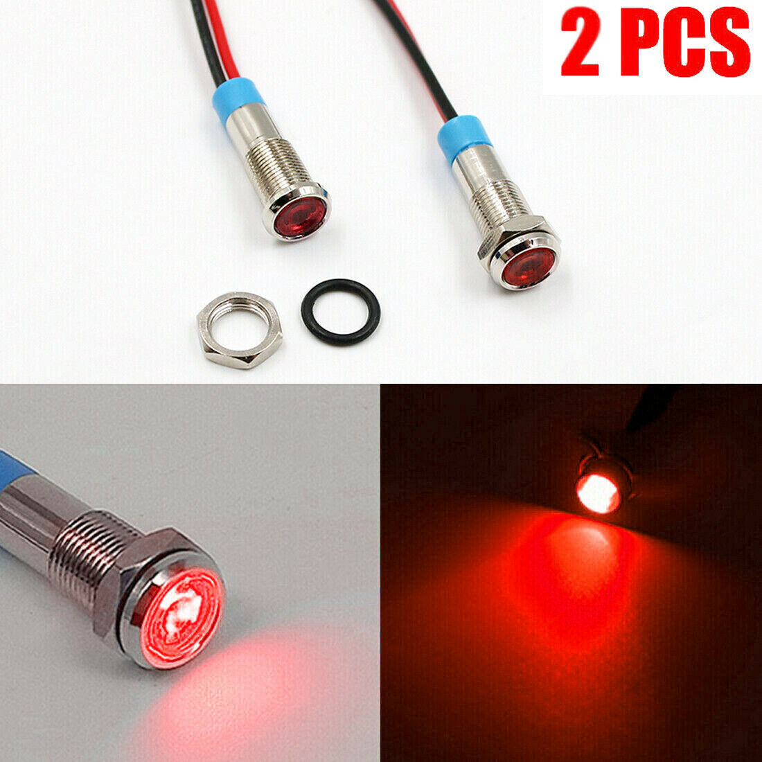 Ultra Small Cafe Racer Motorcycle RED LED Brake & Running Tail Lights