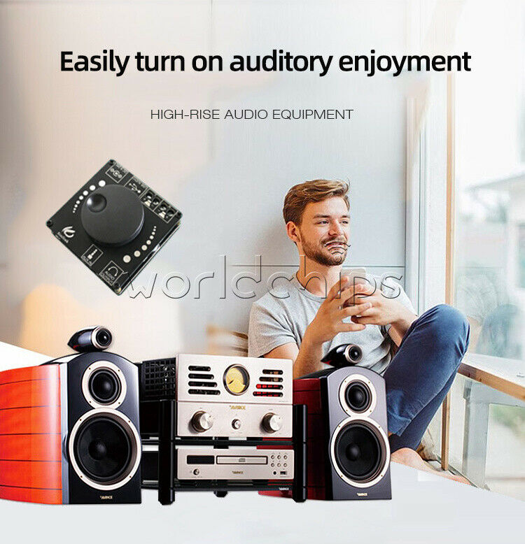 12V Bluetooth5.0 20WX2 Power Digital Amplifier Stereo Board AMP AUX USB Module
