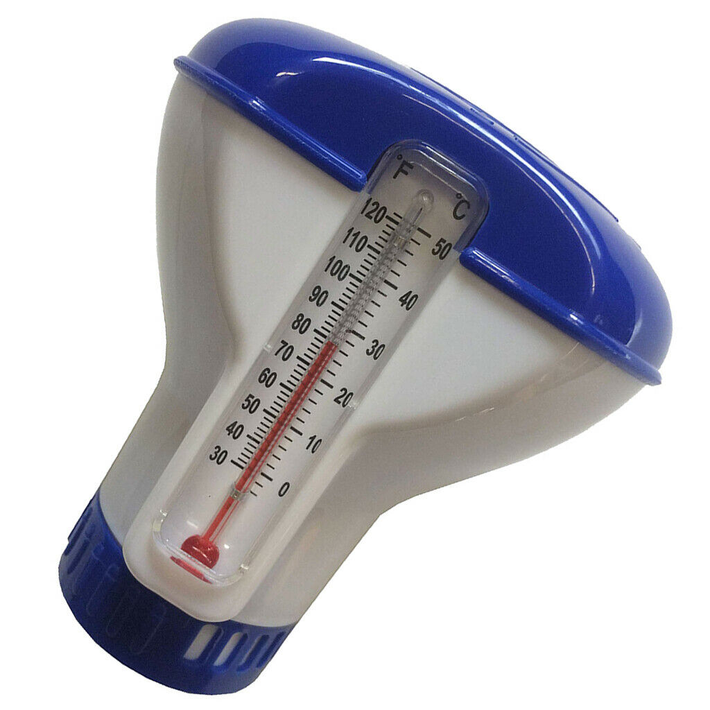 3Pcs Swimming Pool Floating Chlorine Dispenser Tablet Holder w/ Thermometer