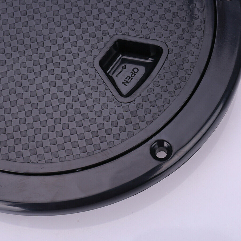 2pcs Marine Boat RV Black 8Inch Access Hatch Covers Screw Out Deck Plate