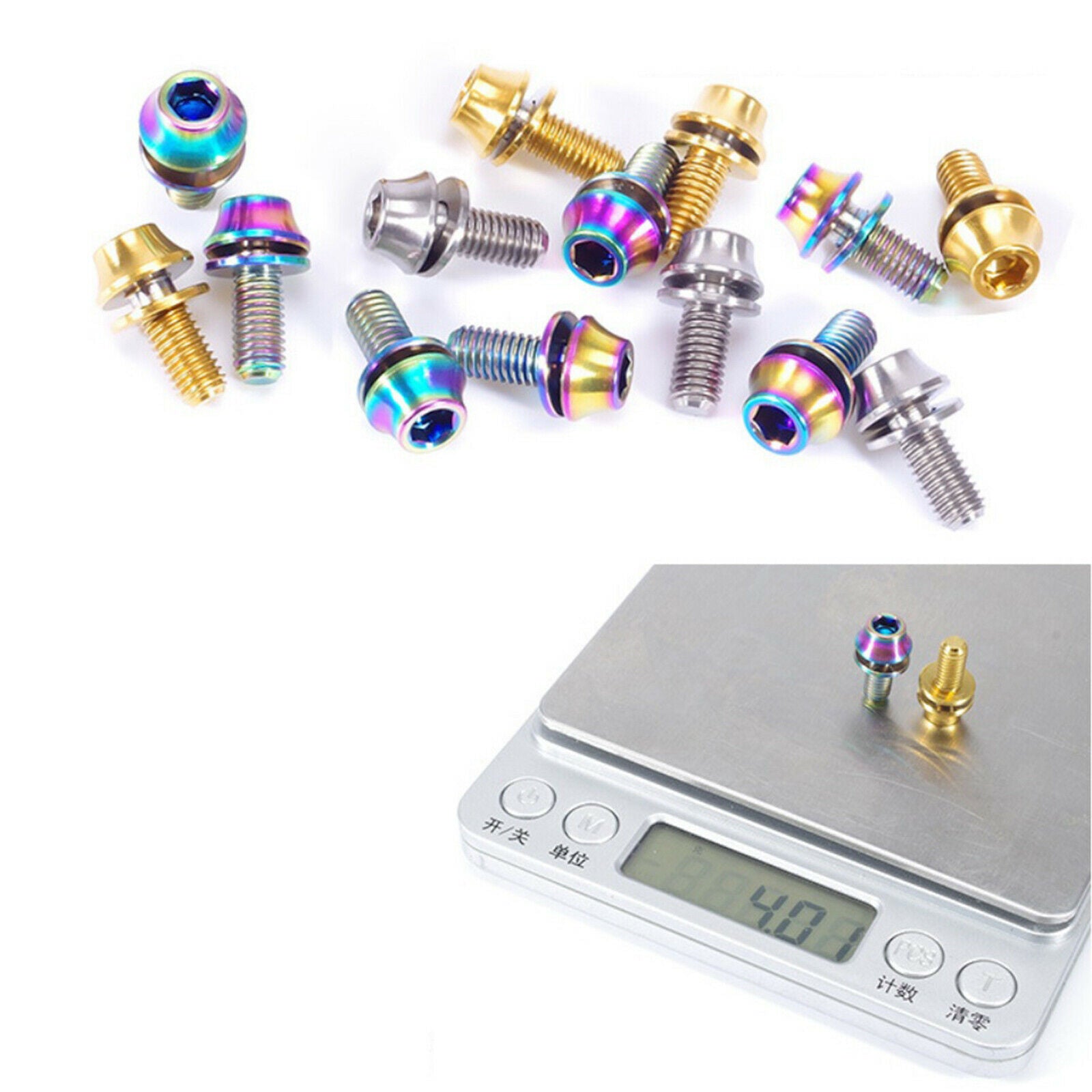 Bike Water Bottle Cage Bolts M5 Alloy Hex Socket Tapping Screws Colorful