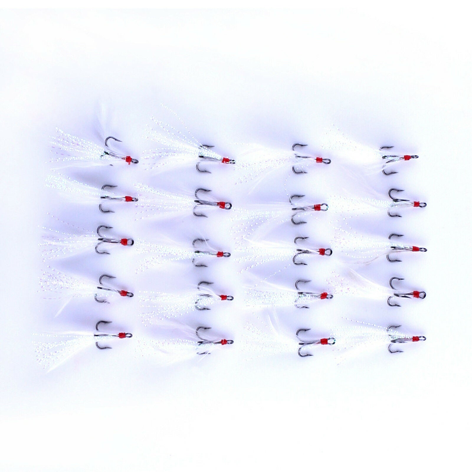 Lot 10pc #10 Fishing Hooks & feather for Fishing lure Crankbait Minnow Popper