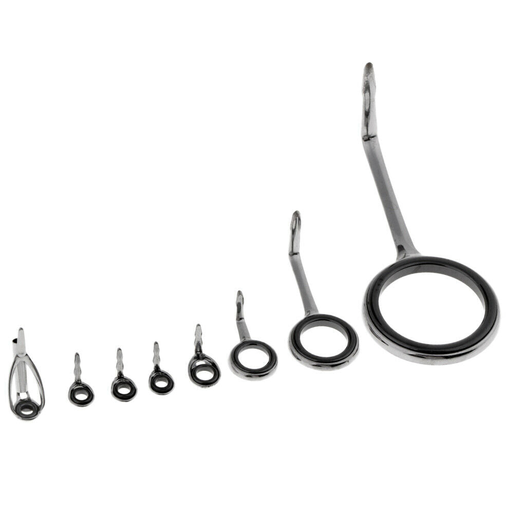 8x Fishing Rod Guide Rings Rod Fishing Rod Eyes Mixed Size Beachcaster