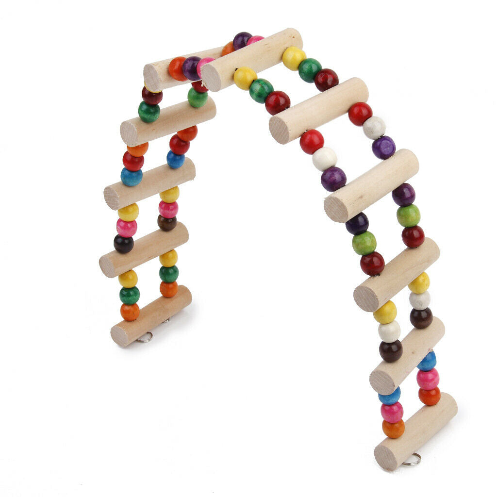 Wood Mouse Hamster Bridge Swing Gerbil Pet Parrot Wood Bird Toys