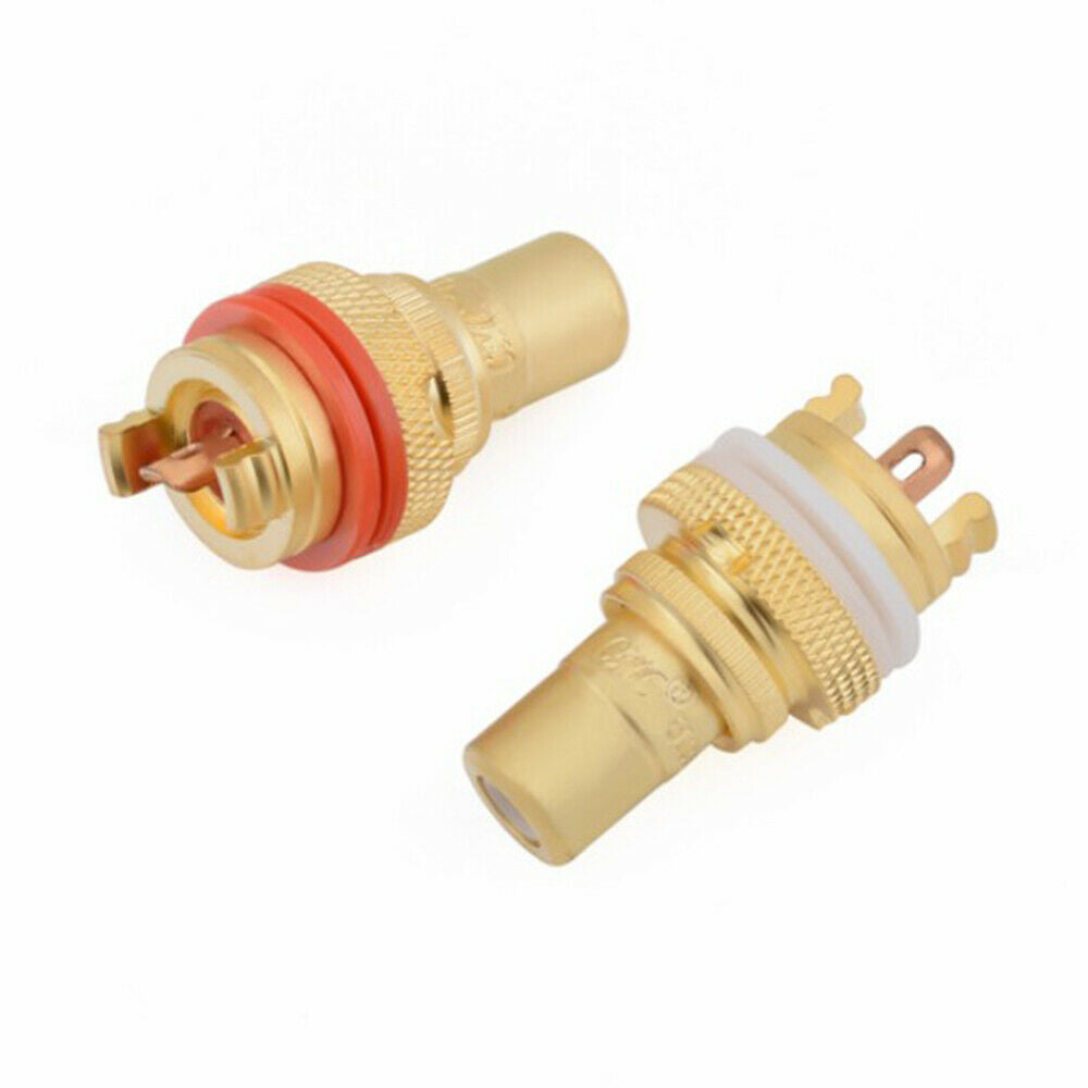Copper Plug Connector 8PCS RCA CMC Female RCA Female Socket Chassis Phono