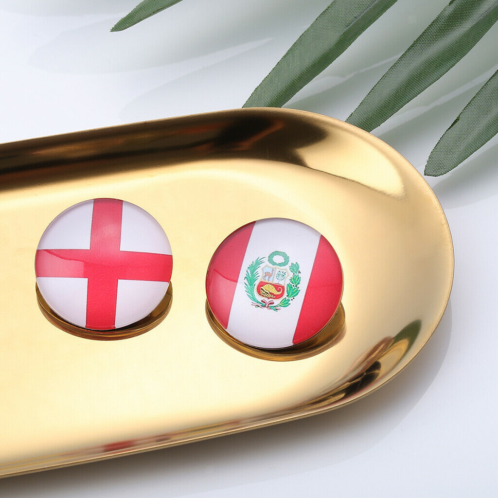 Round Buttons 32 Teams National Flag Football Fans Brooch England