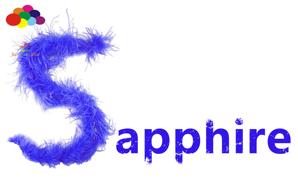 ostrich feather strip Trim boa Dyed sapphire 2M carnival Diy costume headress