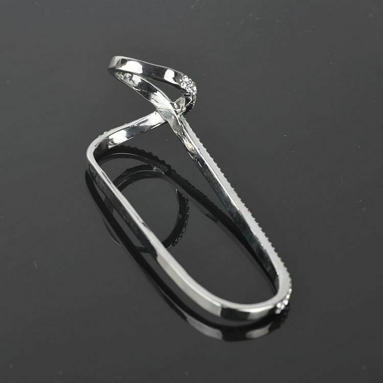 Hand Cuff Palm Bracelet Ring Crystal Zircon Bangle Bridal Flowergirl Jewelry