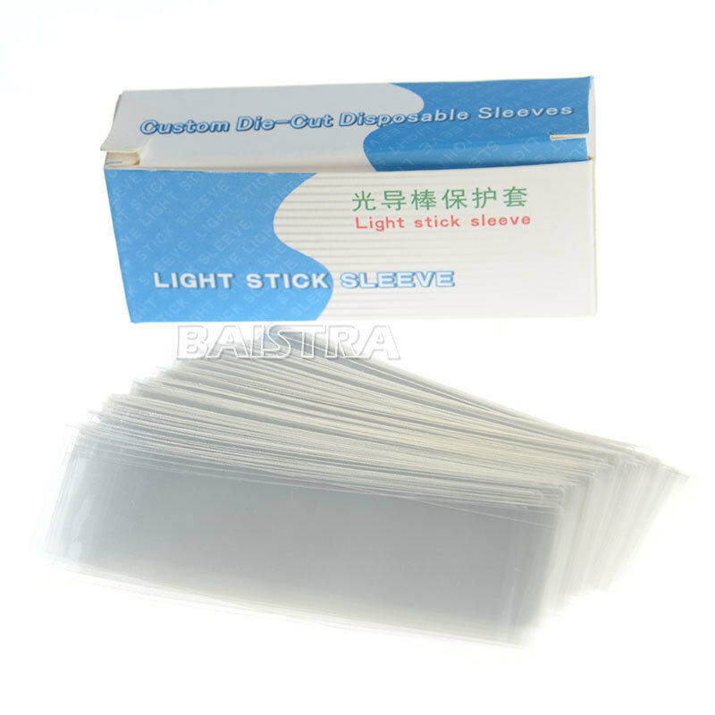 50 Boxes Dental Plastic Curing Light Guide Stick Sleeve Sheath Cover 18*67MM