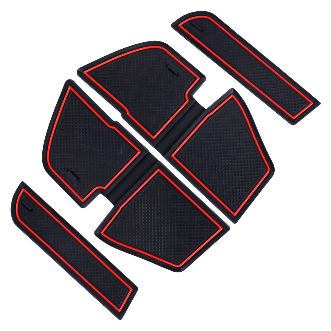 16Pcs Anti-Slip Cup Holders Gate Slot Mat Black fit for Subaru XV 2018 19 PVC as