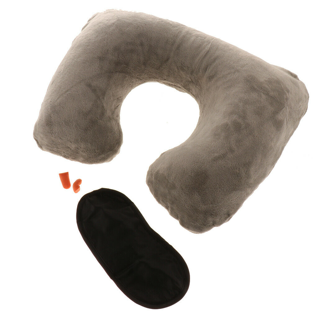 Protect Neck   Pillow Inflatable Air Travel Flexible Grey