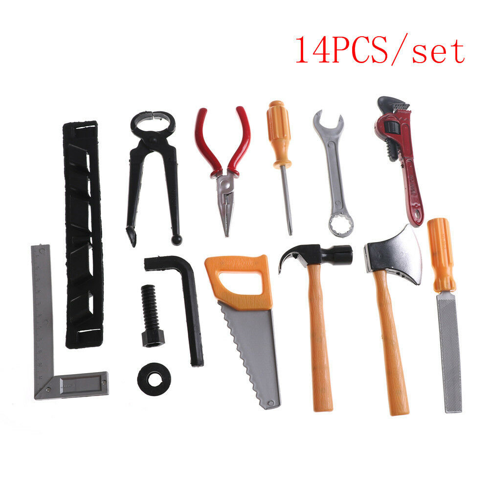 14Pcs Kids Gift  Boy Building Repair Plastic Tool Kits Set Construction T.l8