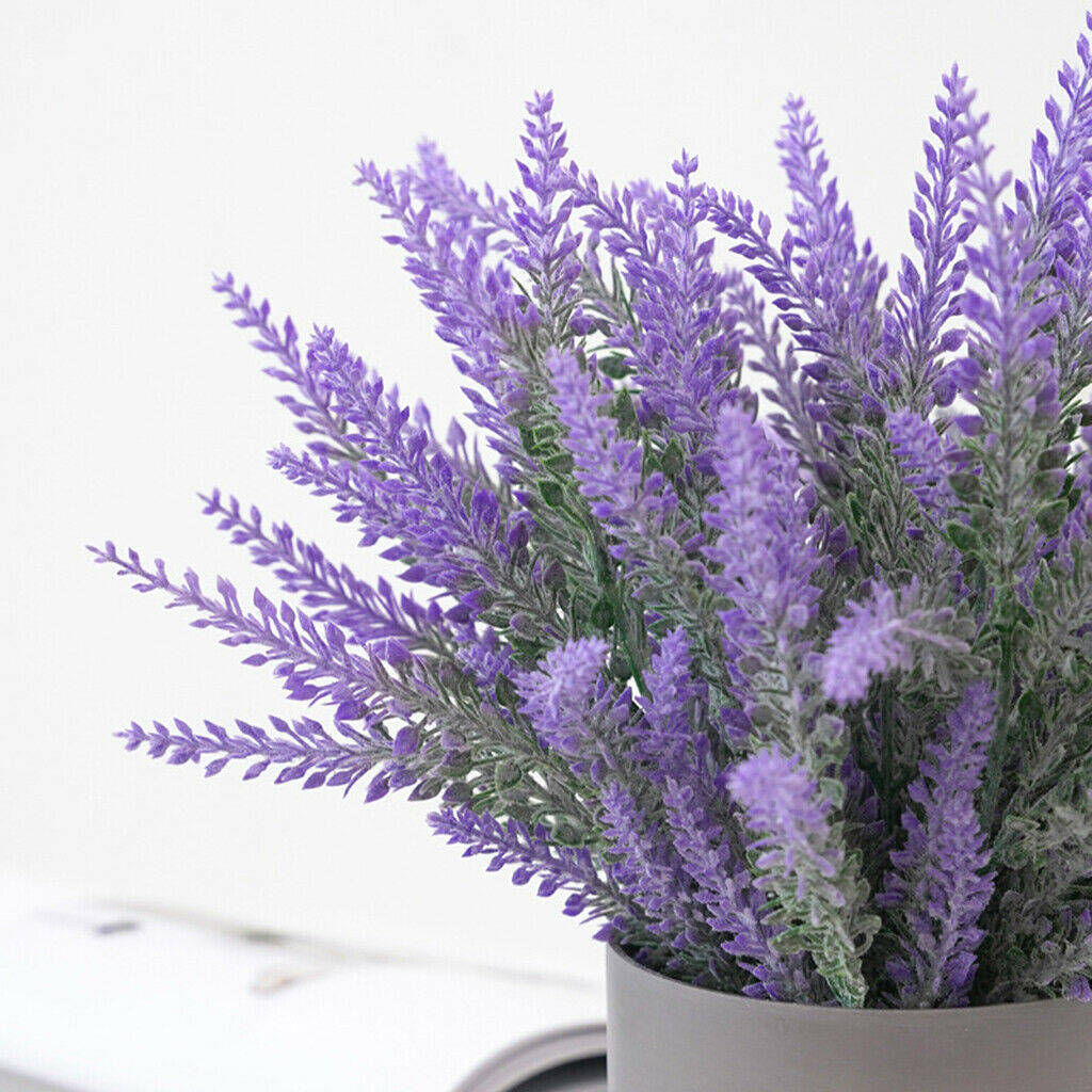 Artificial Lavender Flower Floral Bouquet Potted Plants Farmhouse Decoration