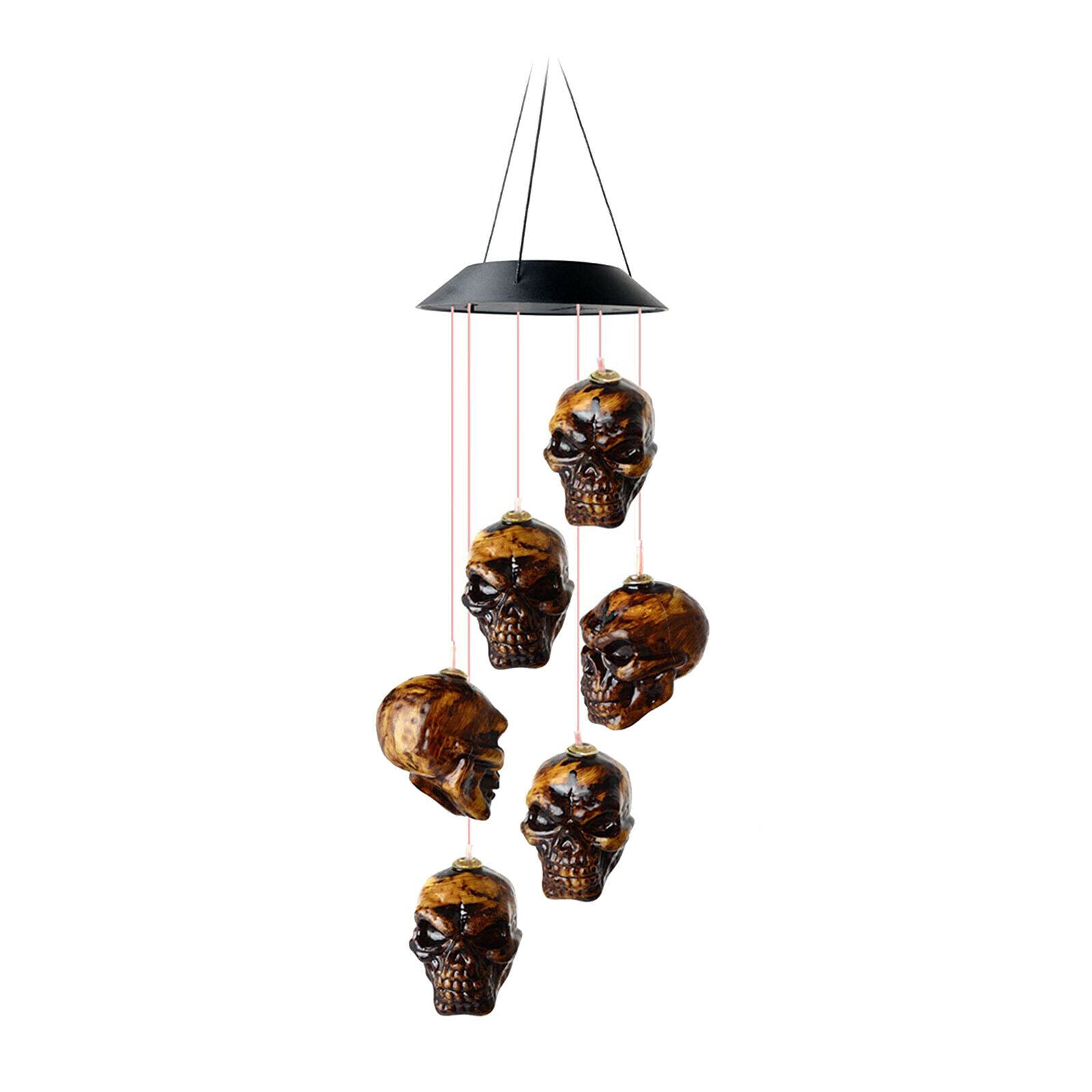 Solar Powered Wind Spinner Chimes Light Halloween Hanging Garden Yard Decor