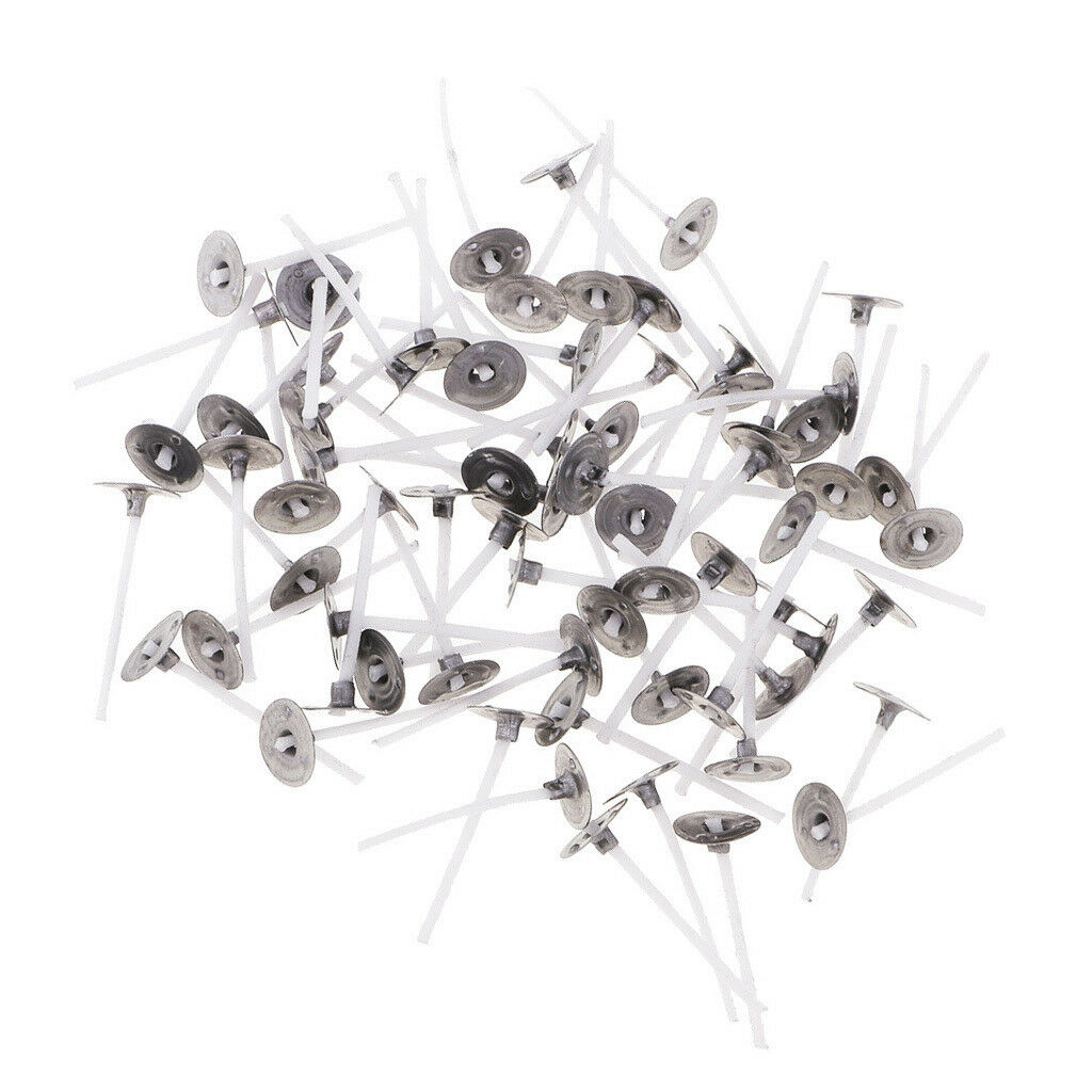 100Pcs 30mm Candle Wicks With Sustainers DIY Candle Making Supply
