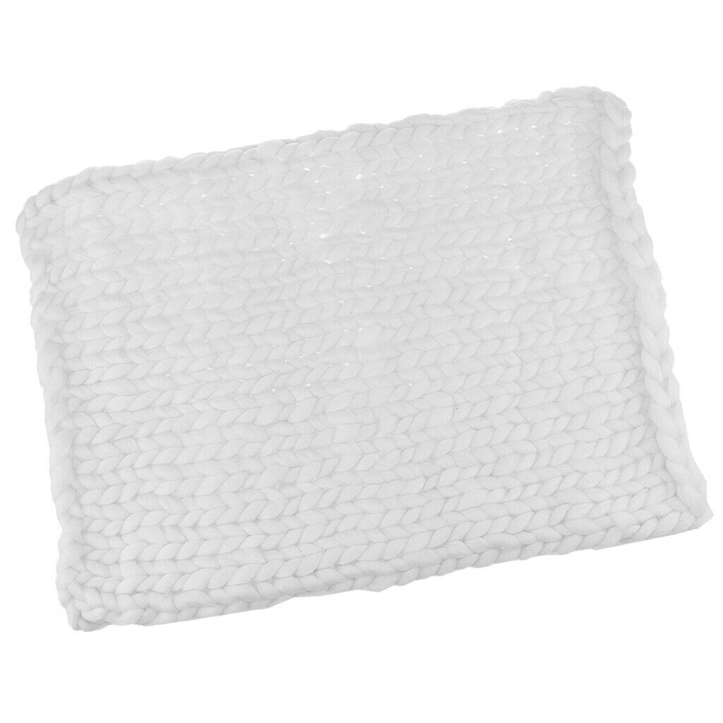 2Pcs Lovely Newborn Baby Wool Braid Blanket Stuffer Carpet Basket Photography