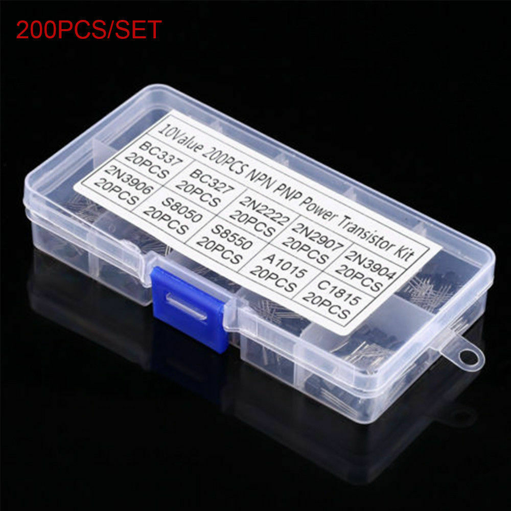 200pcs 20 Values New Power General Purpose Transistors Assortment Kit + Box Best