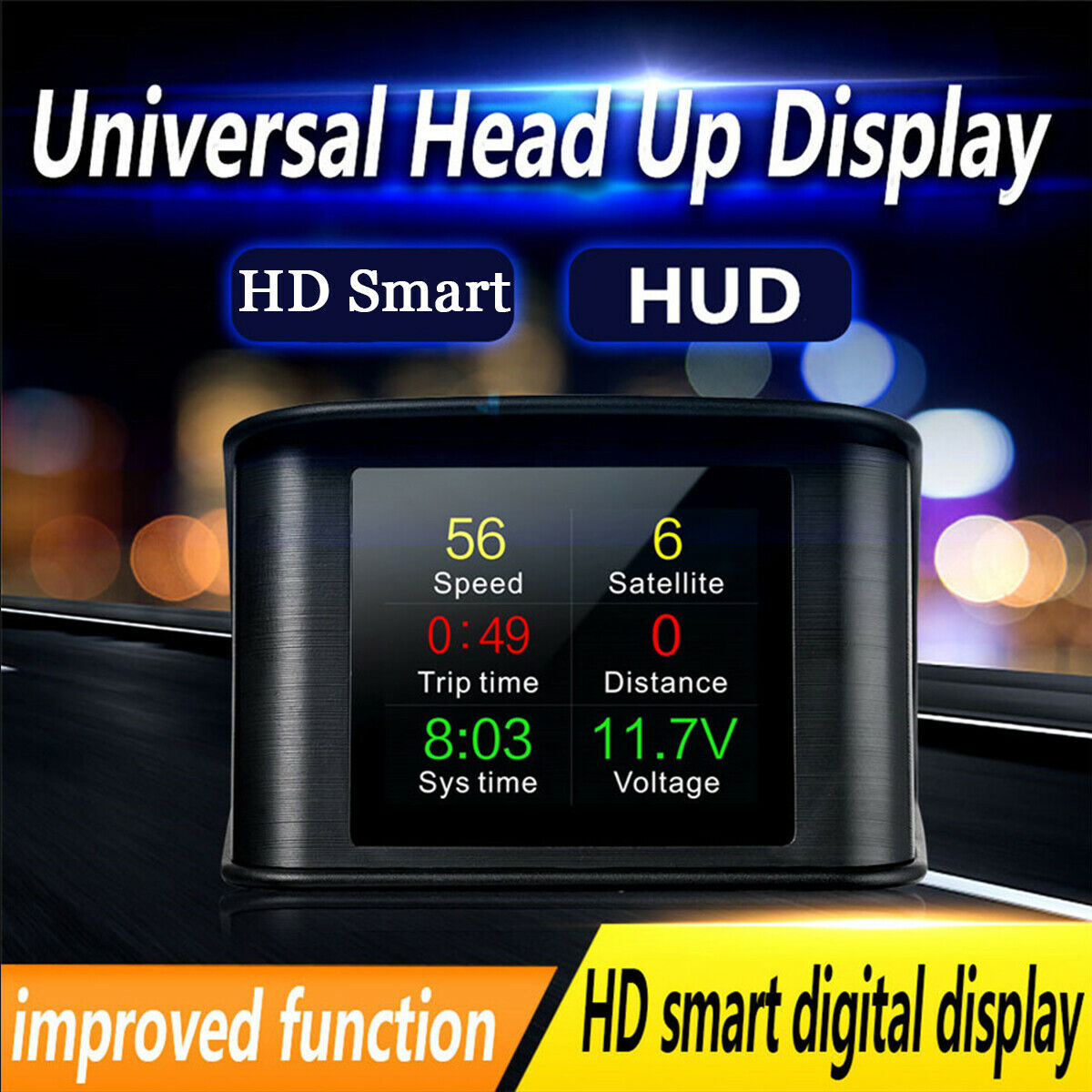 car driving information display OnBoard Computer Digital Meter Gauge speed alarm