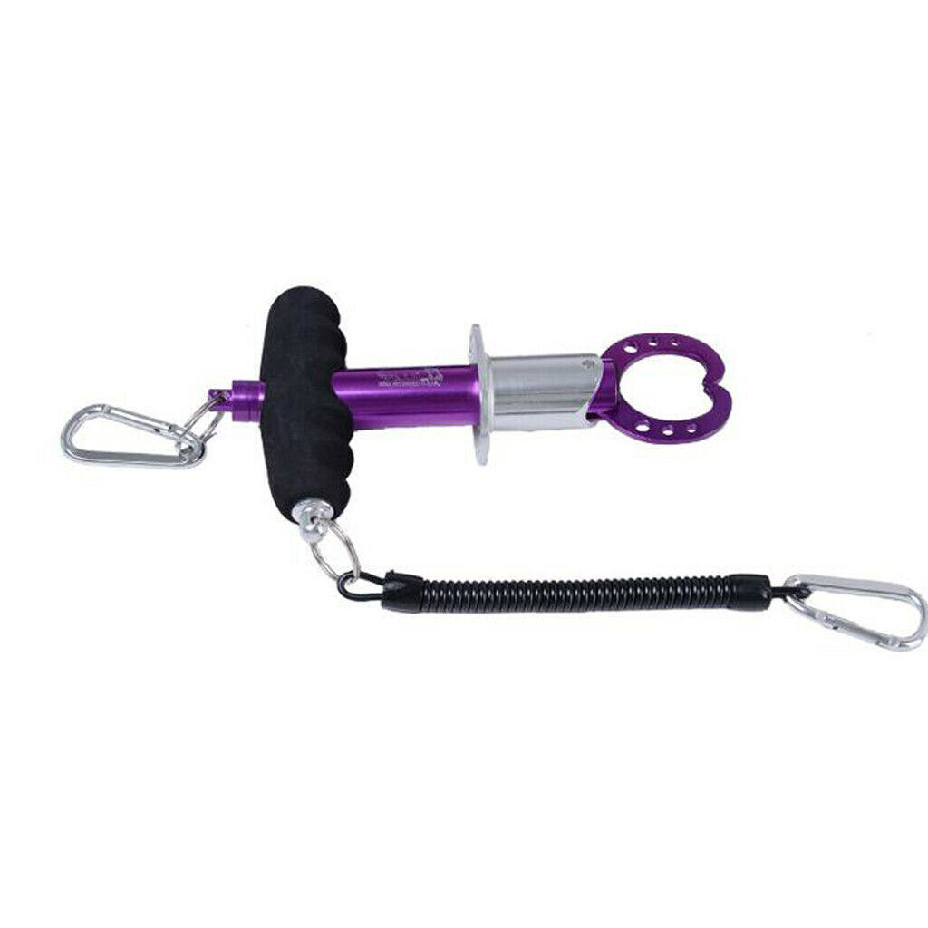 Aluminum Fishing Lip Gripper 15KG Fish   Grip Holder w/ Lanyard Purple