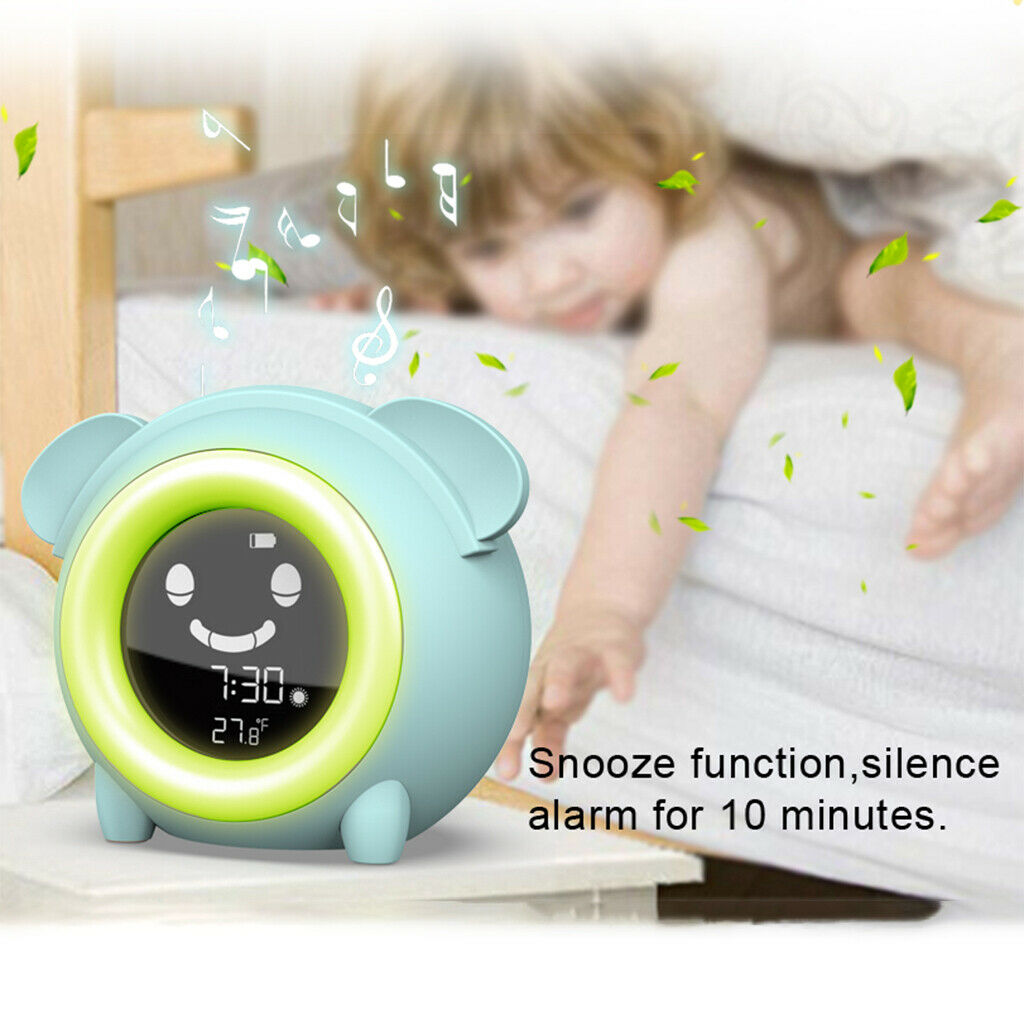 Kids Sleep Trainer Alarm Clock Bedside Small Digital Clock for Bedroom Decor