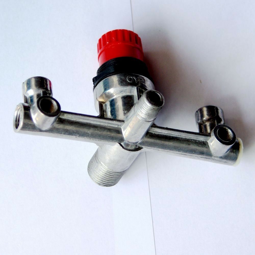 1/2" 1/4" 1/8" BSPT 7 Ports Pressure Regulating Valve Fitting for Air Compressor