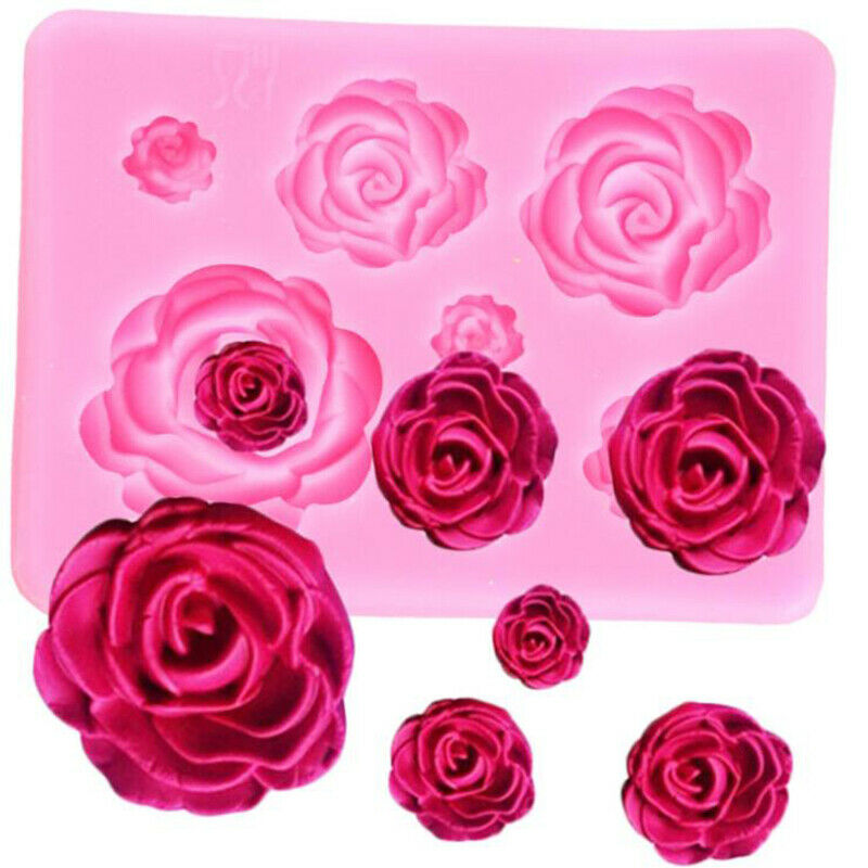 Rose Flower Silicone Mold Cake Decorating Tool Candy Clay Chocolate Fonda.l8