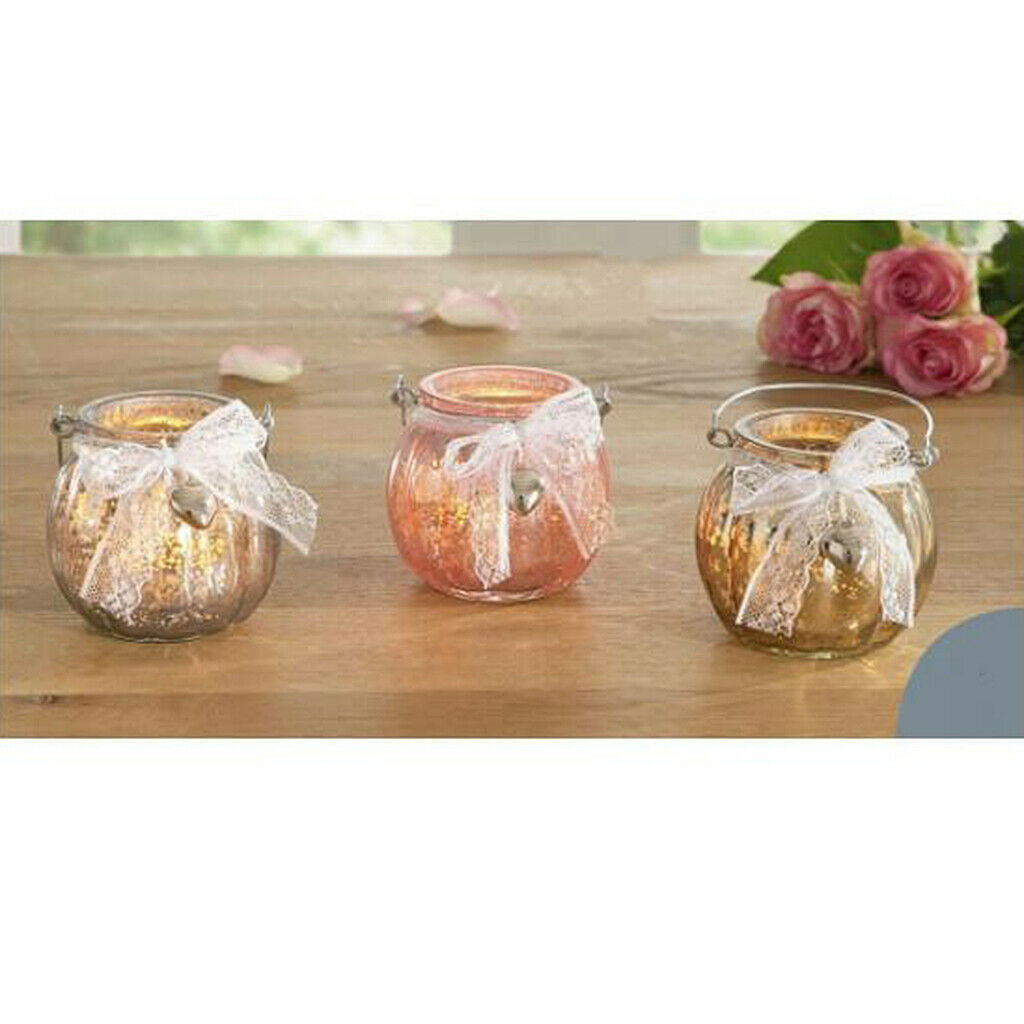 3Pcs Tea Light Mini Lanterns Candle Holder Candlestick for Events Decoration