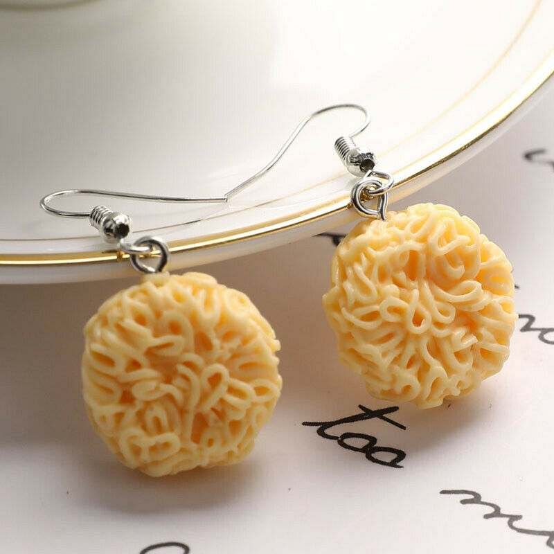 Personality Creative Instant Noodles Drop Earrings Funny Jewelry Party Ea.l8