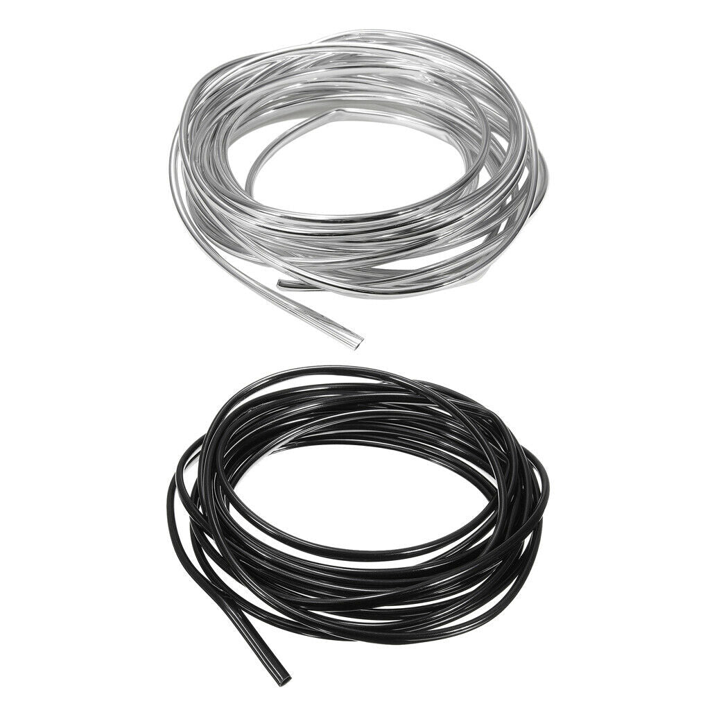 Pair 6M Auto Car Door Guard Edge Corner Bumper Trim Molding Protection Strip