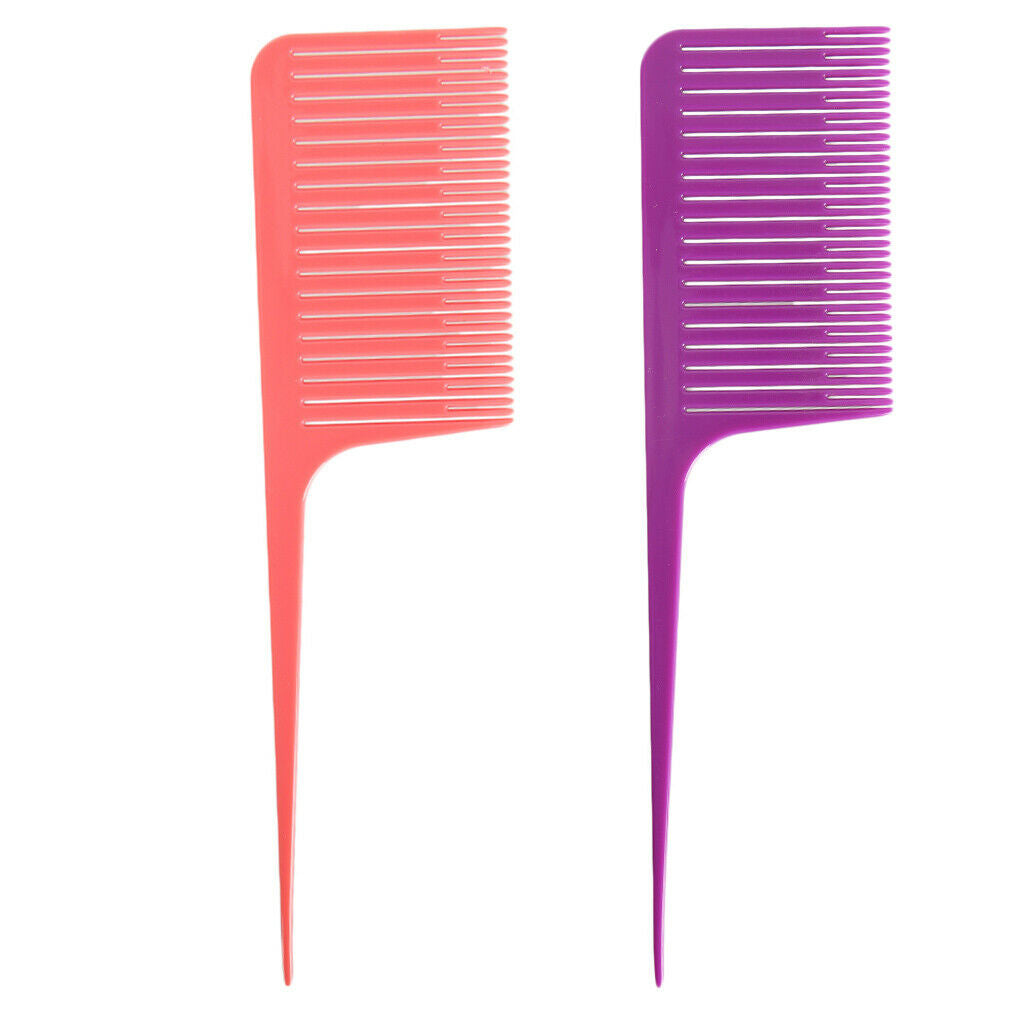 2x Plastic Sectioning Weave Highlight Foiling Hair Combs for Salon Tool