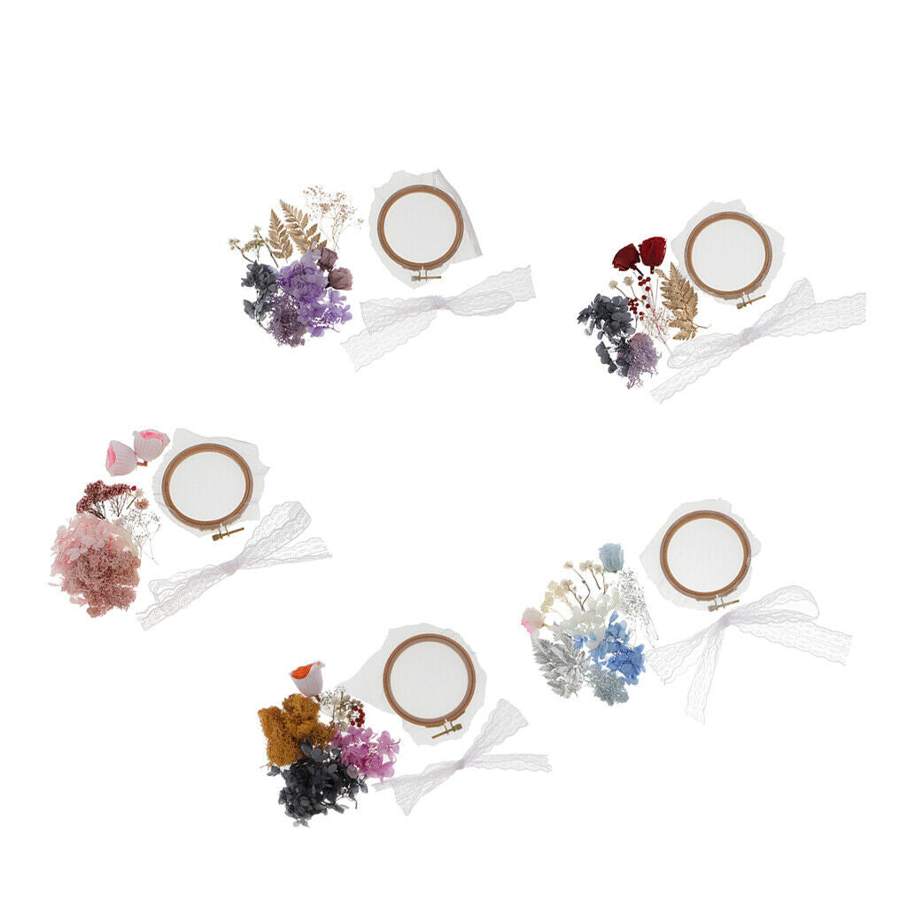 DIY Dried Flower Pendant with Hoop Kits for Car Home Wall Decor Craft Orange