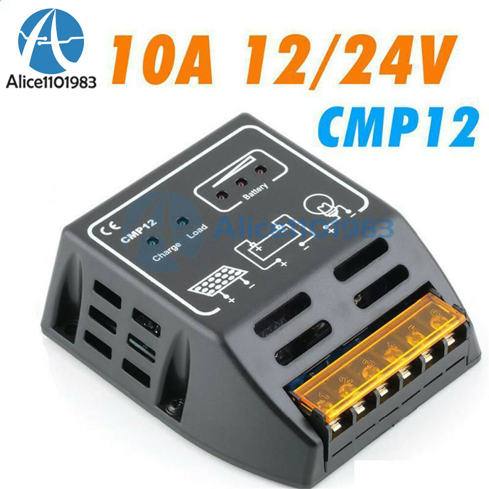 10A 12V/24V Solar Panel Charge Controller Battery Regulator Safe Protection
