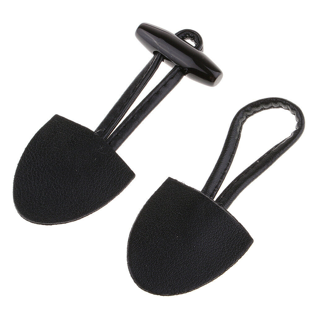 6 Pairs PU Leather Horn Toggle Buttons DIY Duffle Coat Fastener Buckle Accessory
