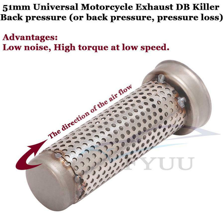 51mm Motorcycle Exhaust Modified Back Pressure DB Killer Pressure Loss Silencer