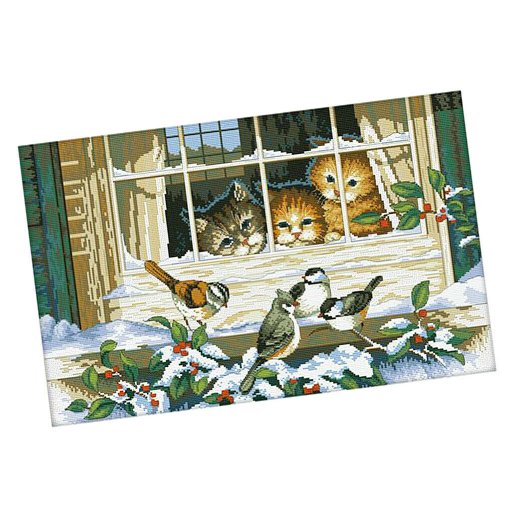 2 Set Kitten Pattern - Dimensions Craft Stamped Cross Stitch Kit Needlecraft