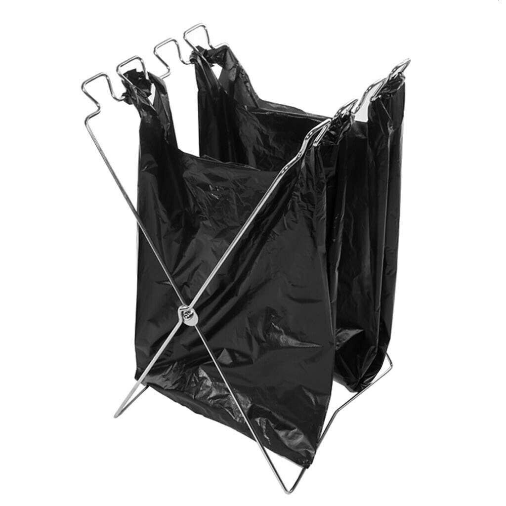 Indoor & Outdoor Foldable Trash Bag Stand Holder Garbage Rack