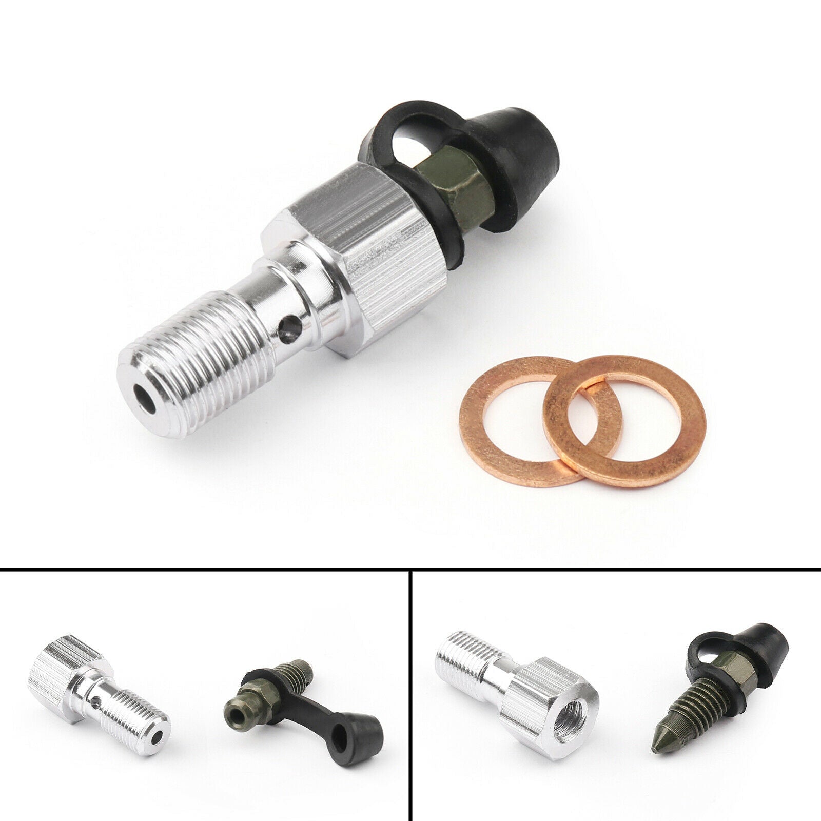 M10x1.0mm Motorcycle Brake Caliper Bleeder Screw Fork Air Bleeder Valves