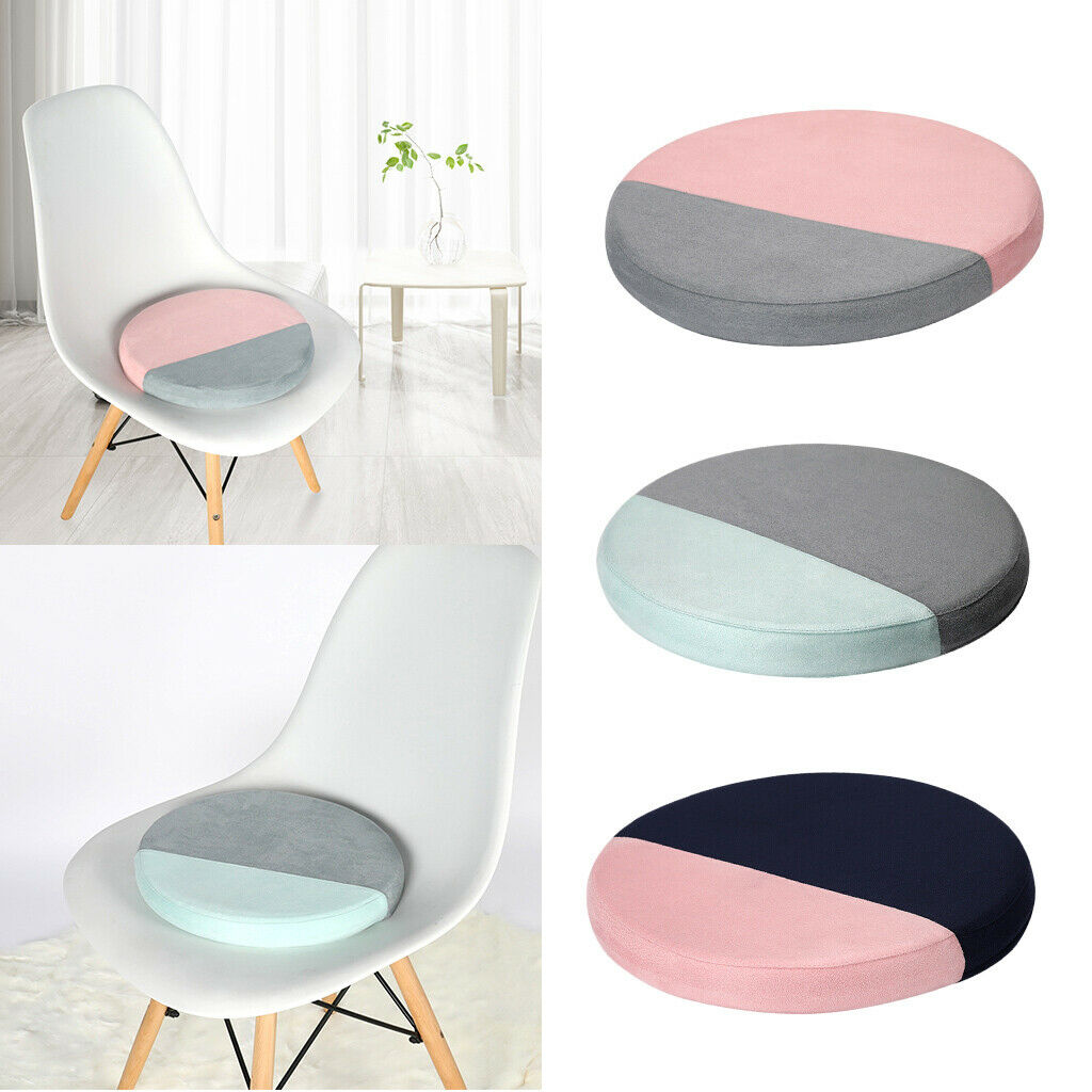 Round Chair Cushion Seat Pad Soft Breathable Bay Window Cushion  Grey Green