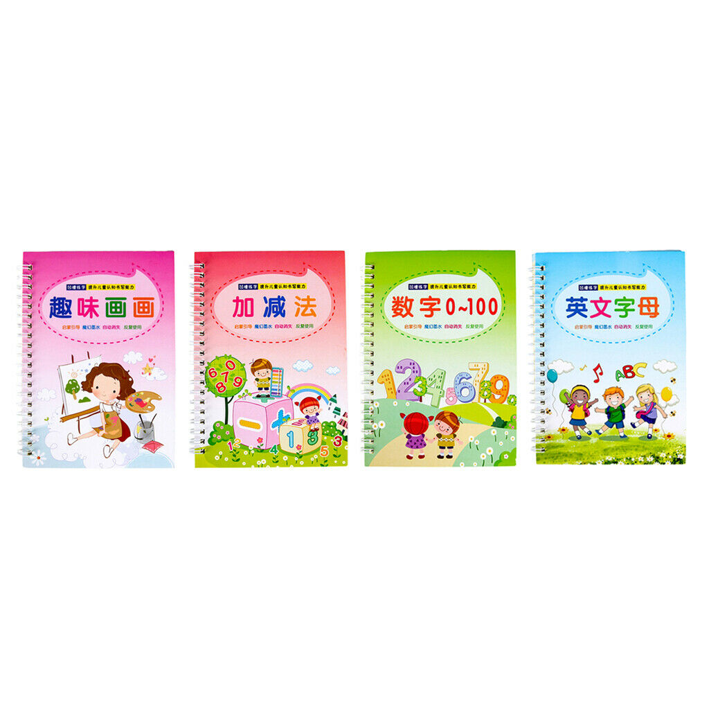 2Pcs Preschool Kids Groove Calligraphy Practice Workbook Copybook Durable