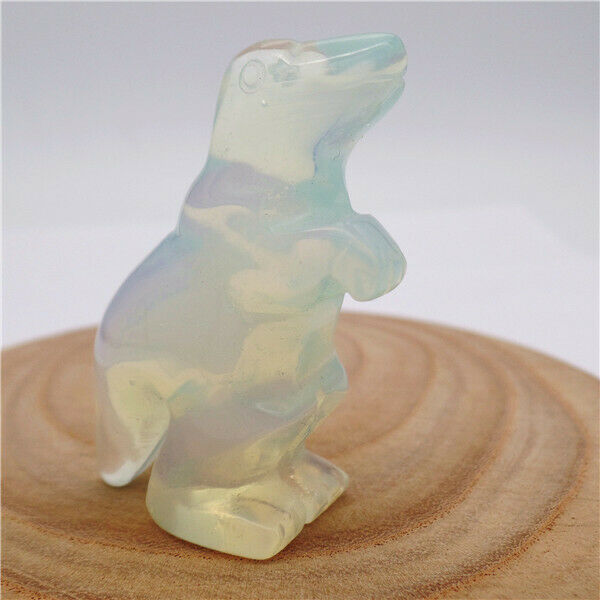 53x32x18mm White Opal Carved Dinosaur Decoration Statue Stone Home Decor HH7945