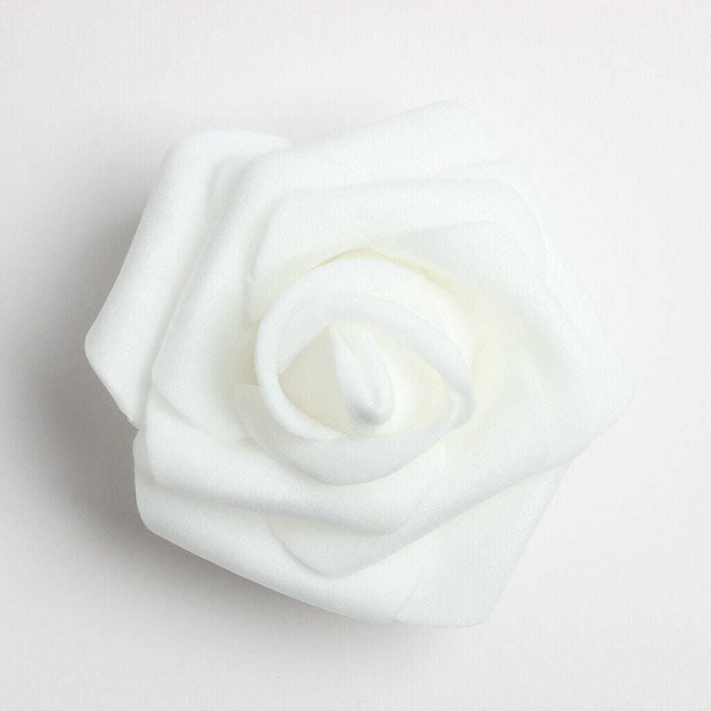 100 Pieces Small Artificial Rose Flower Head Handmade Home Decorations White