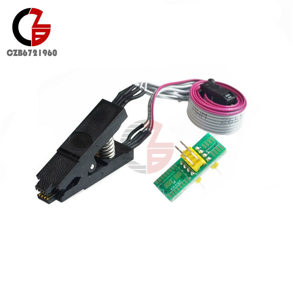 SOIC8 SOP8 Test Clip For EEPROM 93/25 /24Cx in-Circuit Programming + 2 Adapters