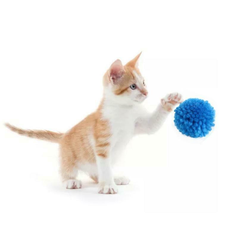 14Pcs Toys for Indoor Cat Twin-Color Mylar Paper Crinkle Balls Pom Poms Springs