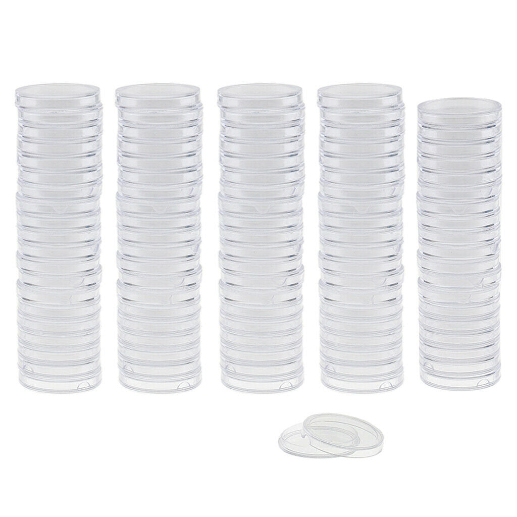 100Pcs Memorial Coin Storage Display Capsules Holders Case Storage 28mm