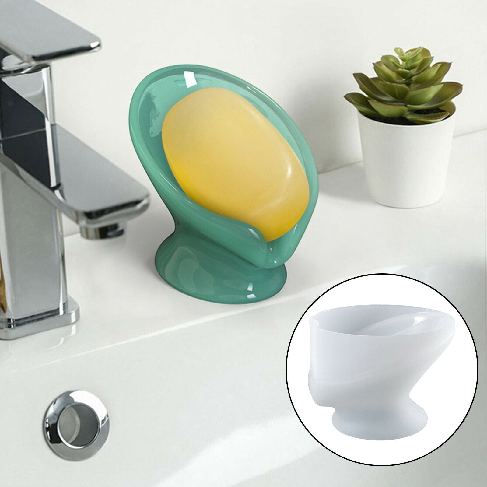 Soap Holder Silicone Mold Easy Clean with Drain DIY for Shower Kitchen Sink