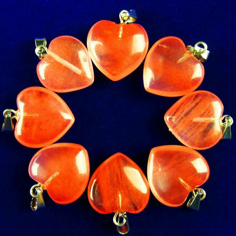 10pcs 22g 16x16x6mm Natural Volcano Cherry Quartz Heart Pendant Bead A-209SK