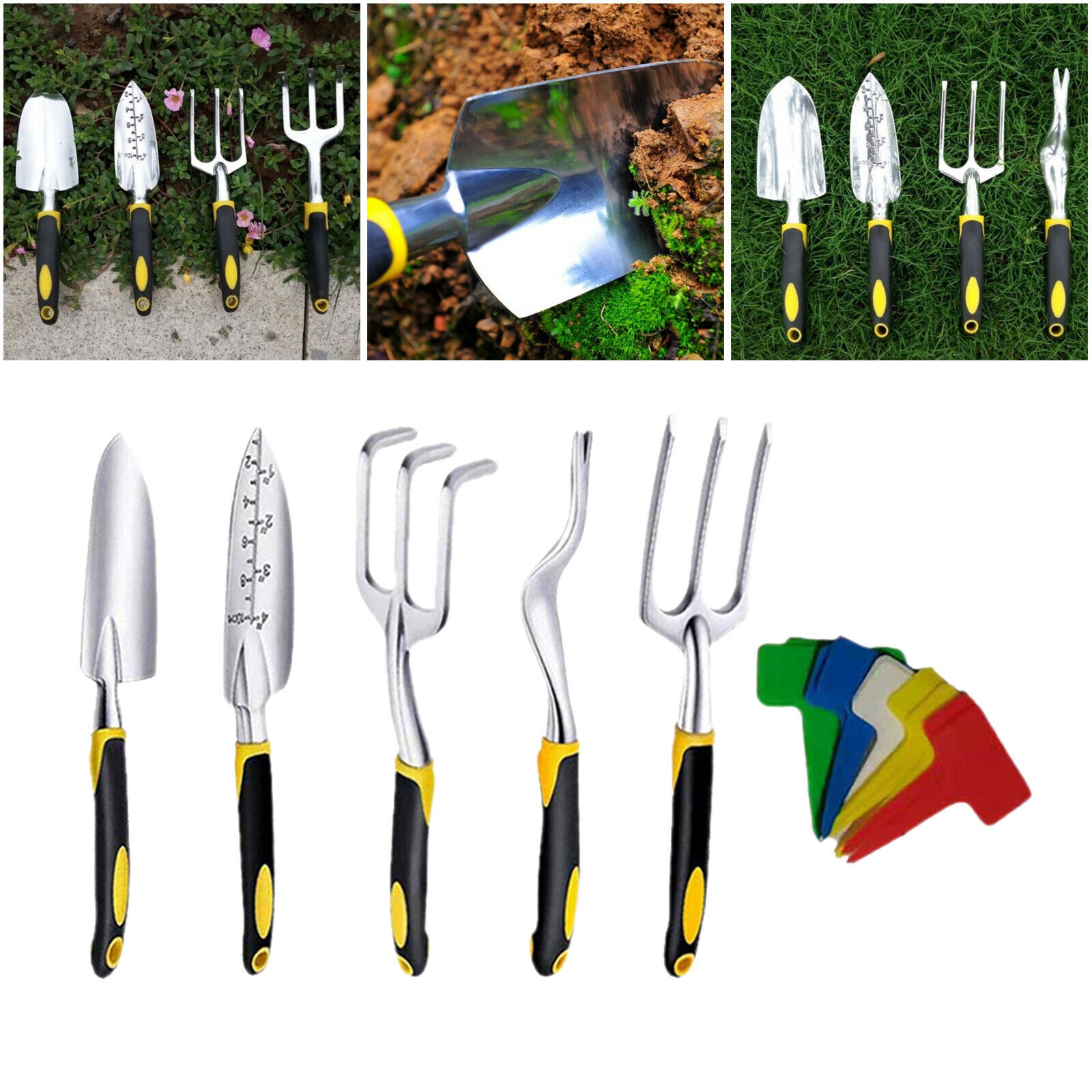 5pcs Aluminum Alloy Gardening Supplies Gifts Trowel Weeding Fork Garden Kit