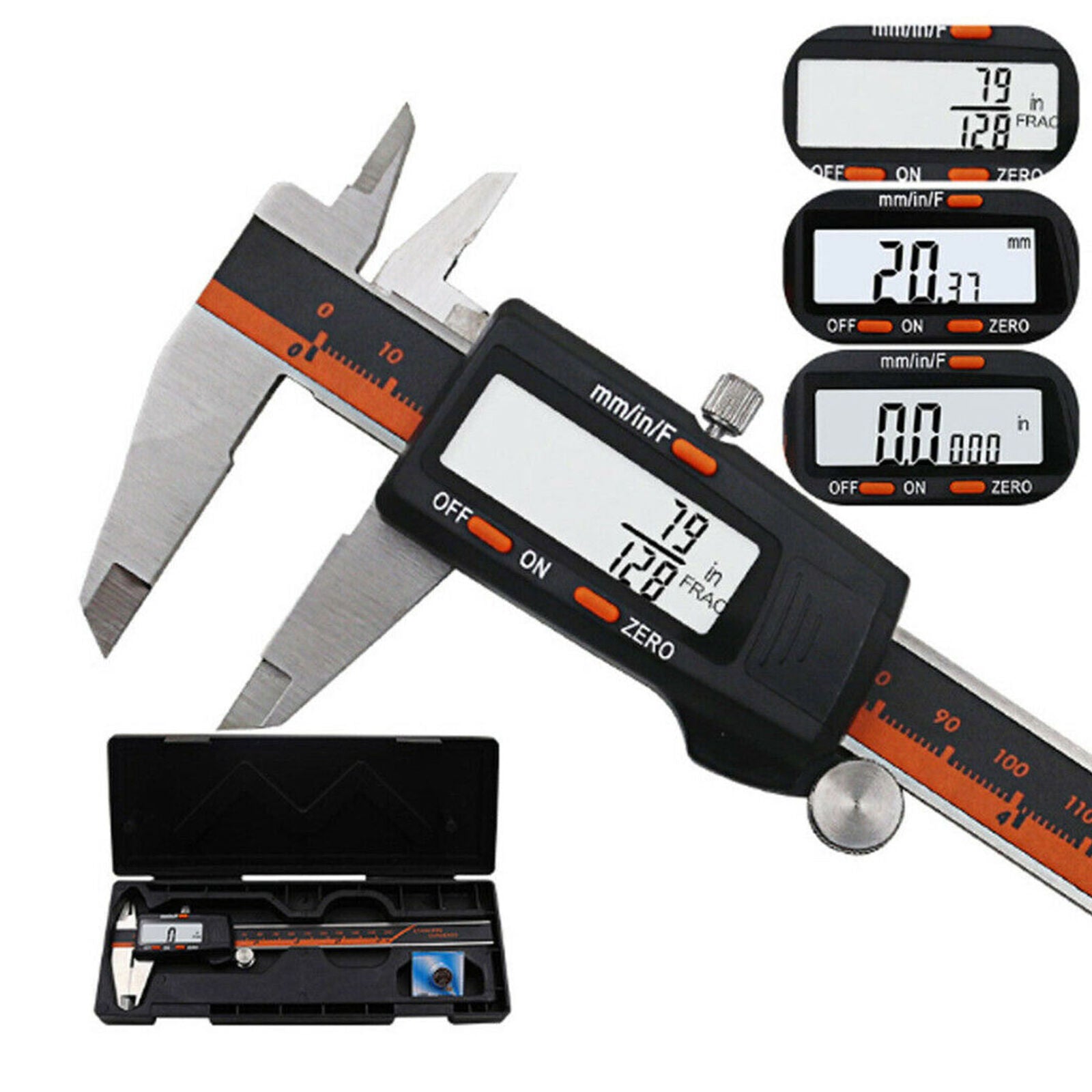 0-150mm Stainless Steel Electronic Digital LCD Vernier Caliper Gauge Micrometer